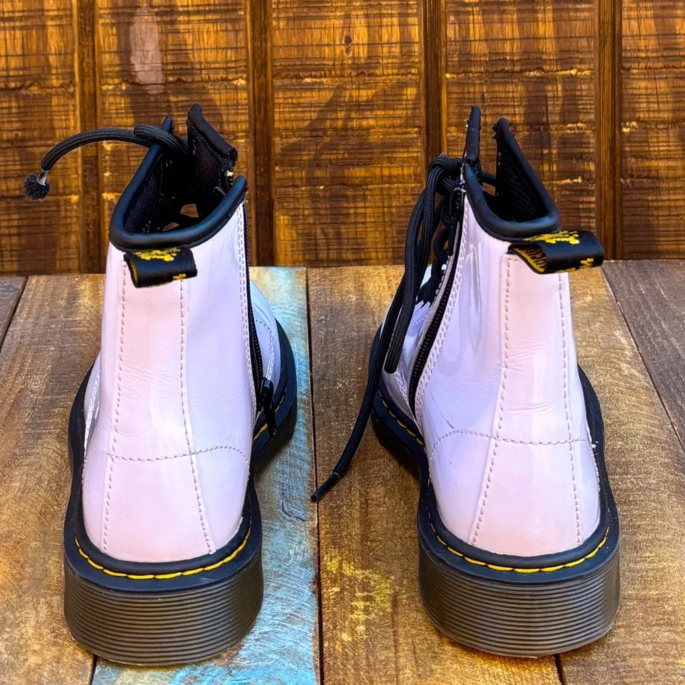 Dr. Martens Delaney Light Lavender Patent Boots